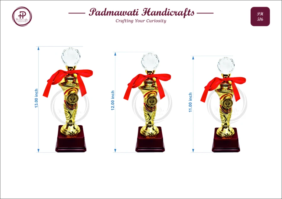 Crystal Ball Filigree Column Trophy (PH-516)