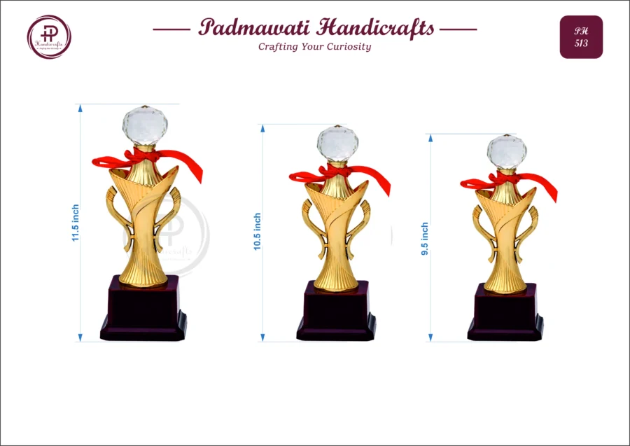 Crystal Ball Gold Vase Trophy (PH-513)