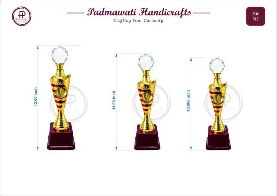 Crystal Ball Ribbon-Stripe Trophy (PH-515)