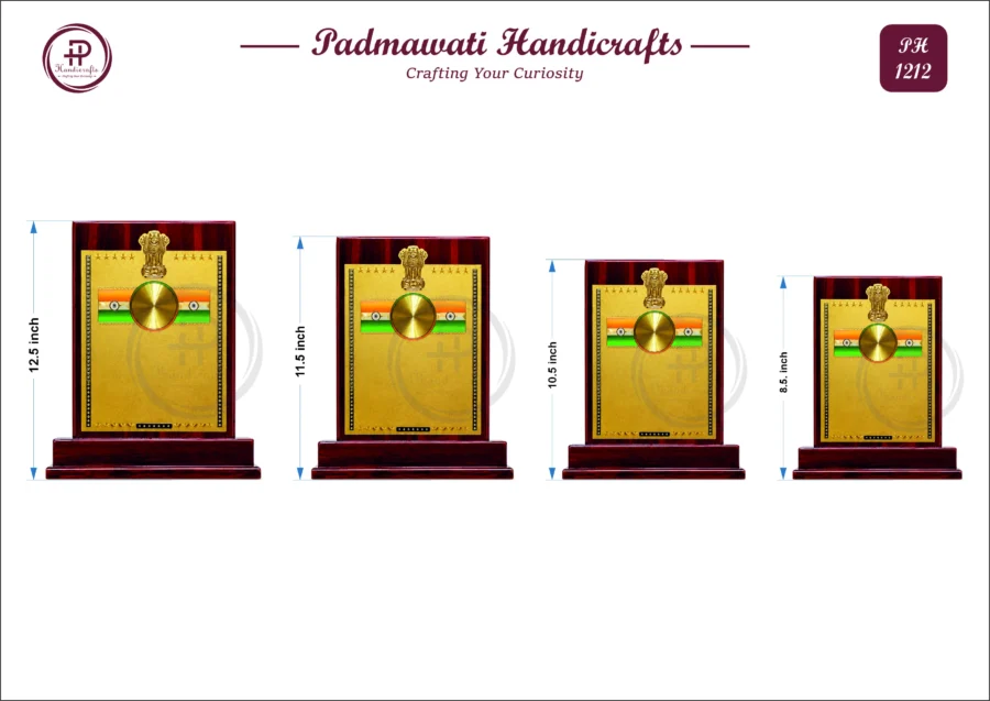 MDF Premium Ashoka Emblem & Tricolor Plaque (PH-1215)